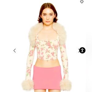 Danielle Guizio fur bolero and corset and skirt sz. Xxs